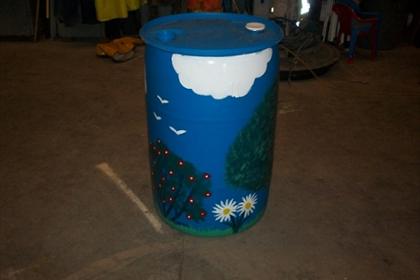 Painted Rain Barrels